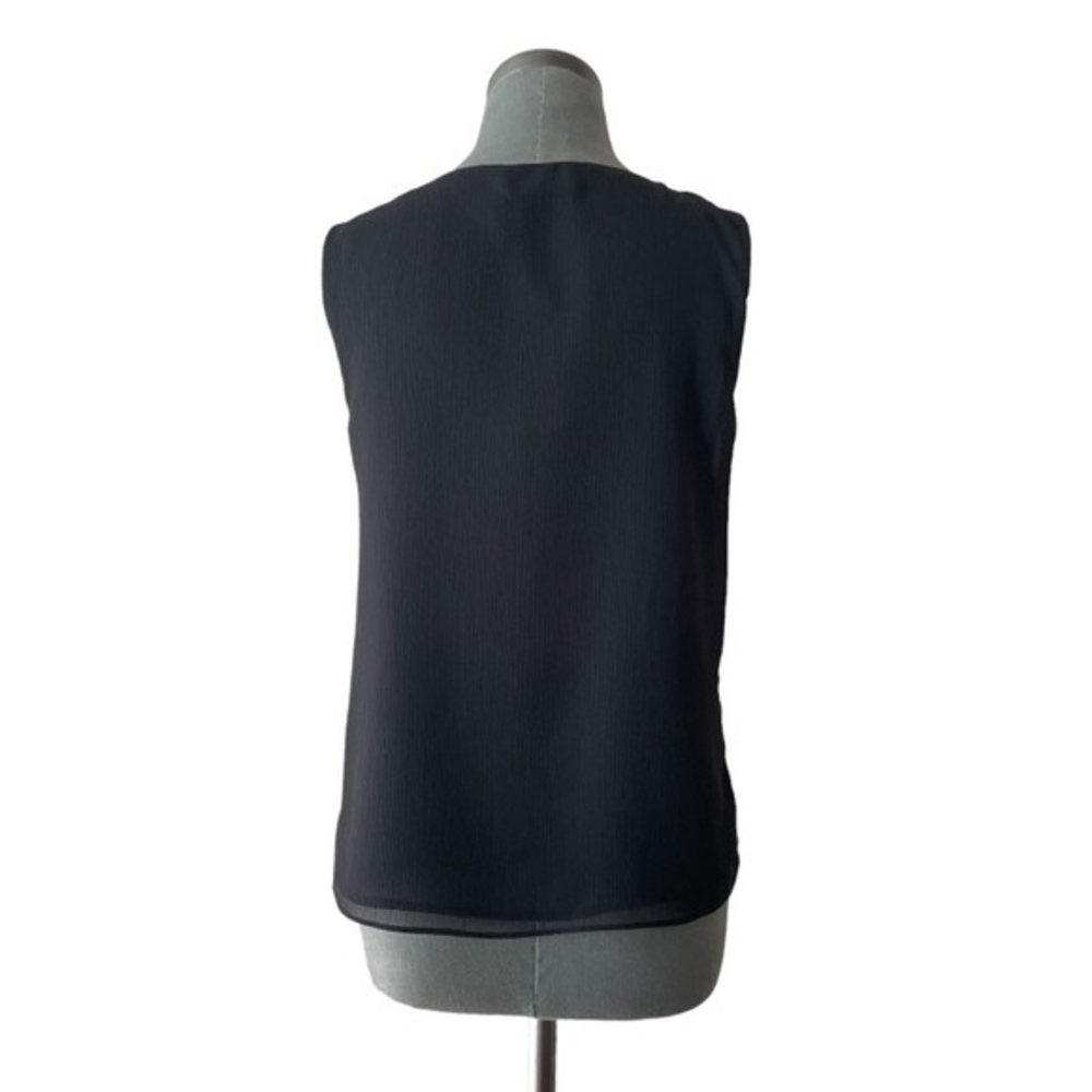 DANA BUCHMAN Women's Black Sheer Sleeveless Tank Blouse Size S Chain Detail NWT - Picture 6 of 7